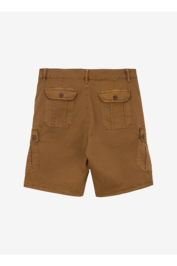 Normal Bel Standart Deve Tüyü Erkek Kargo Şort J4SM-SHT7208