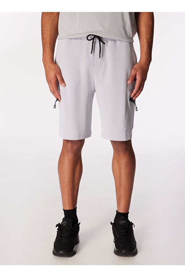 Gri Erkek Lastikli Sweat Şort J4SM-SHT7214