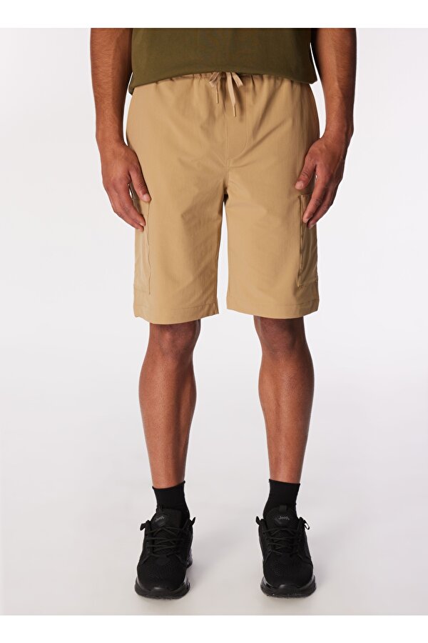 Lastikli Bel Standart Bej Erkek Kargo Şort J4SM-SHT7207