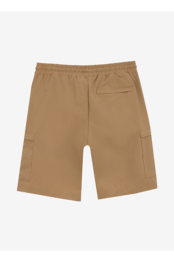 Lastikli Bel Standart Bej Erkek Kargo Şort J4SM-SHT7207