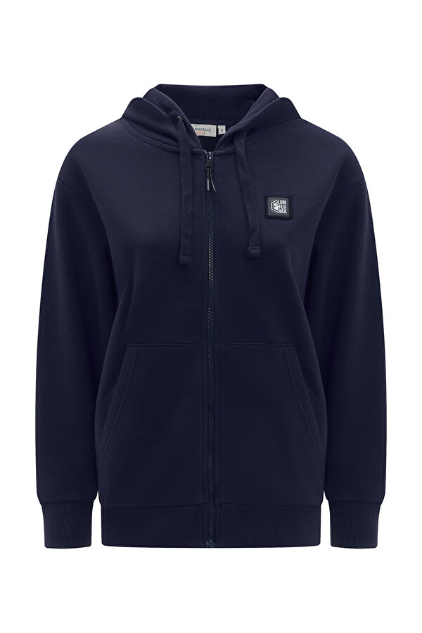 Lumberjack SABINE HOODIE BOX LOGO NAVY BLUE Woman With Zipper