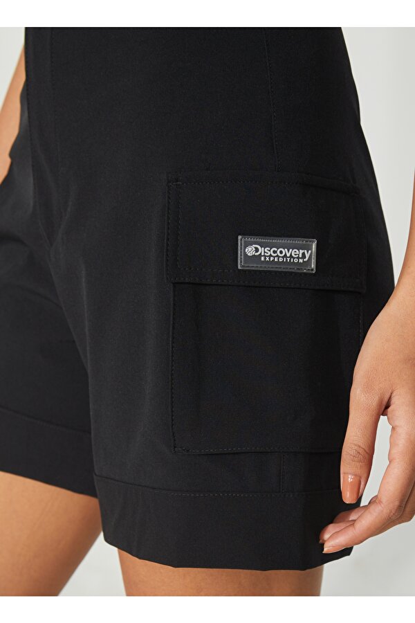 W-SABRINA Kadın Siyah Kargo Şort