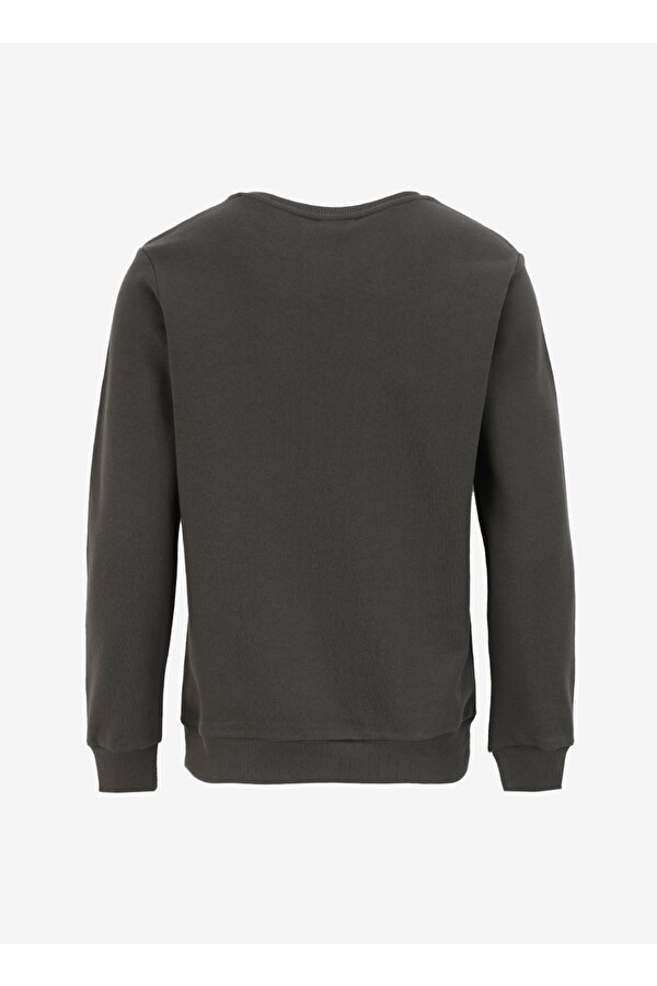 Bisiklet Yaka Baskılı Haki Kadın Sweatshırt J4WL-SWT7135