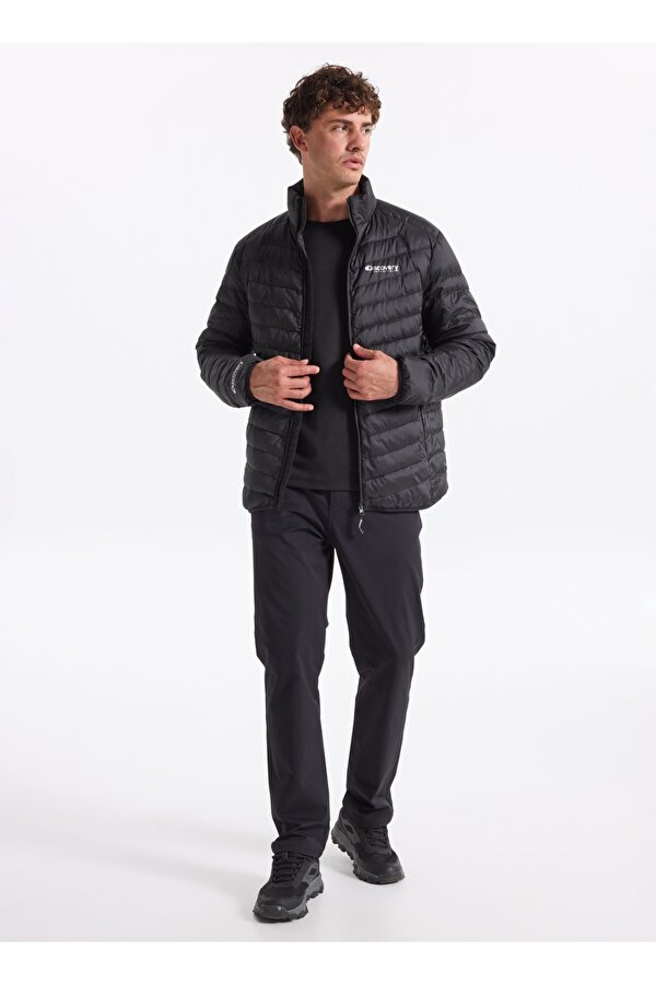 D4WM-MNT3987 Siyah Baskılı Erkek Mont