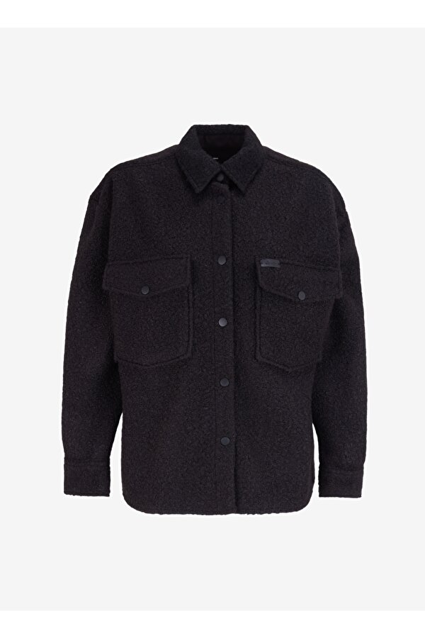 Siyah Kadın Oversize Gömlek Ceket J4WL-GML4808