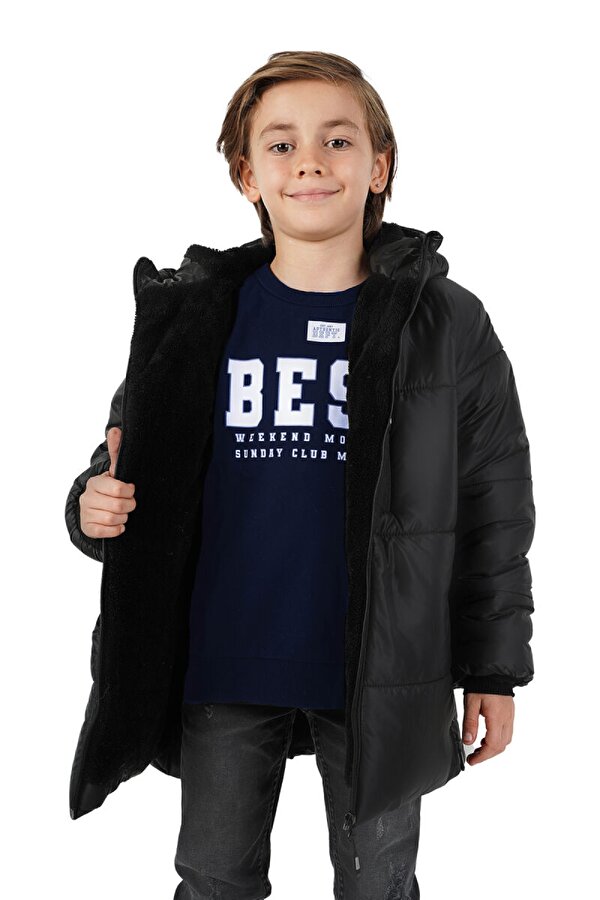 İçi Kürklü Su ve Rüzgar Geçirmez Erkek Çocuk Mont