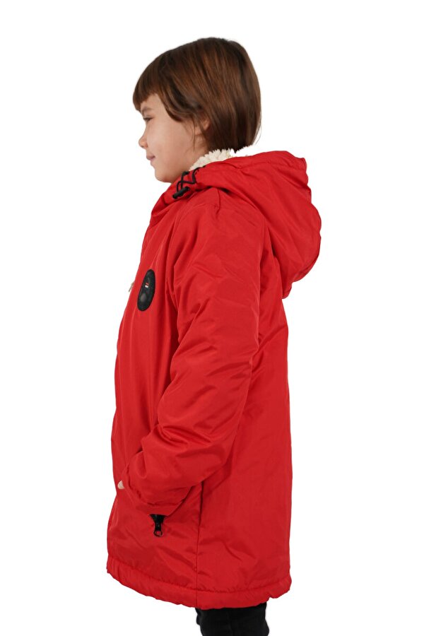 İçi Kürklü Su ve Rüzgar Geçirmez Kapüşonlu Kız Çocuk Mont