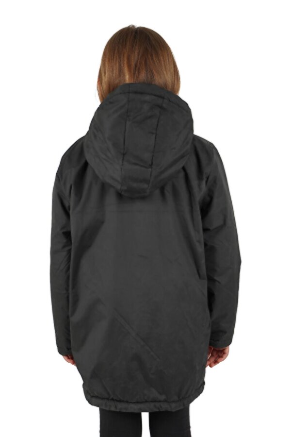 İçi Kürklü Su ve Rüzgar Geçirmez Kapüşonlu Kız Çocuk Mont