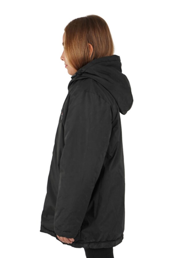 İçi Kürklü Su ve Rüzgar Geçirmez Kapüşonlu Kız Çocuk Mont