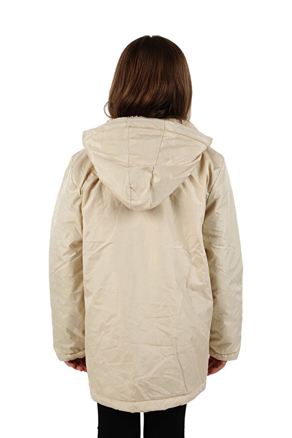 İçi Kürklü Su ve Rüzgar Geçirmez Kapüşonlu Kız Çocuk Mont