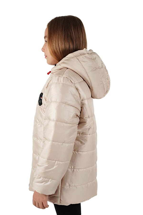 İçi Kürklü Su ve Rüzgar Geçirmez Kapüşonlu Kız Çocuk Mont