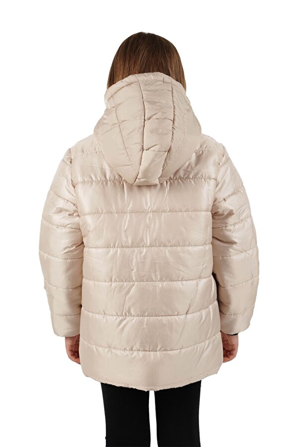 İçi Kürklü Su ve Rüzgar Geçirmez Kapüşonlu Kız Çocuk Mont