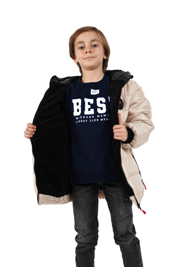 İçi Kürklü Su ve Rüzgar Geçirmez Erkek Çocuk Mont