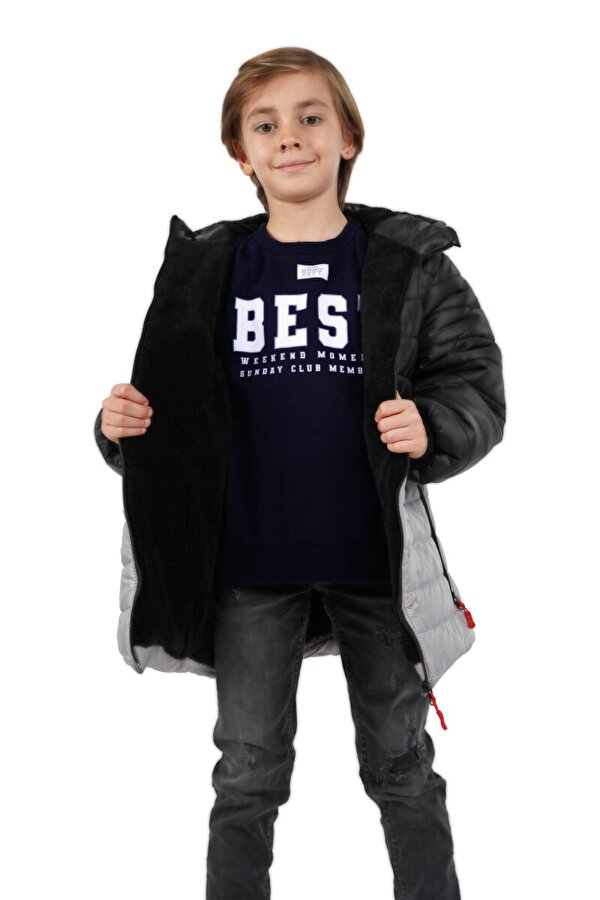 İçi Kürklü Su ve Rüzgar Geçirmez Erkek Çocuk Mont