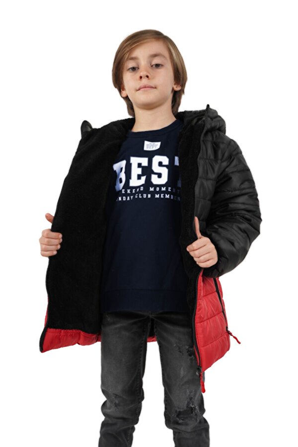 İçi Kürklü Su ve Rüzgar Geçirmez Erkek Çocuk Mont