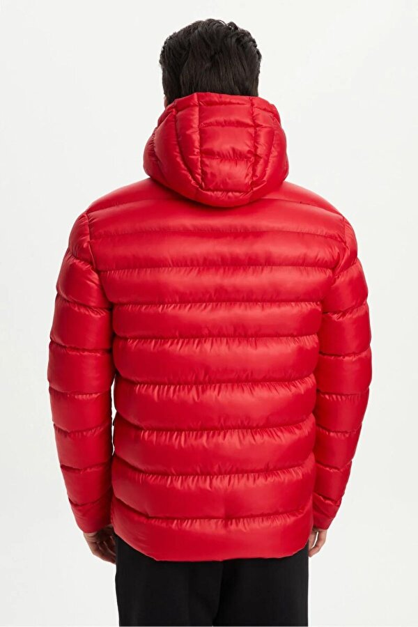 İçi Astarlı Su ve Rüzgar Geçirmez Cepli Kapüşonlu Erkek Mont