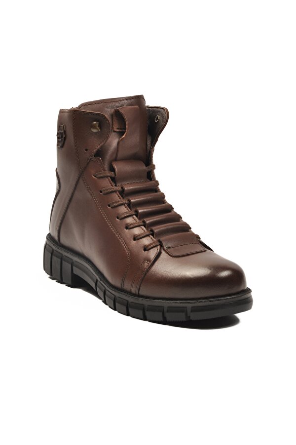 Aspor Kahve Hakiki Deri Kürklü Erkek Klasik Bot