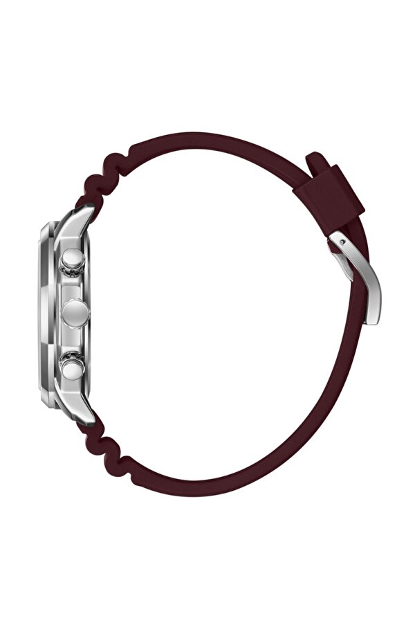 LC08238.358 Silikon Kordon Metal Kasa 5 ATM Suya Dayanıklı Bordo Renk Erkek Kol Saati