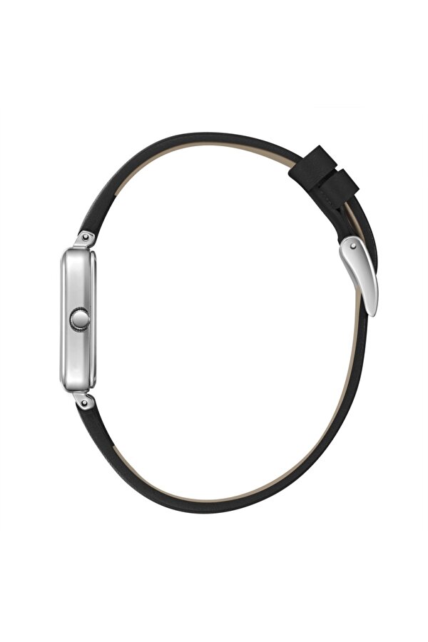 LC08208.351 Dikdörtgen Kadranlı Deri Kordon Metal Kasa 3 ATM Suya Dayanıklı Siyah Renk Kadın Kol Saati