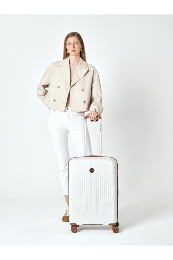 Trolley Valiz Beyaz Orta Boy 14BNT8010-02-BY