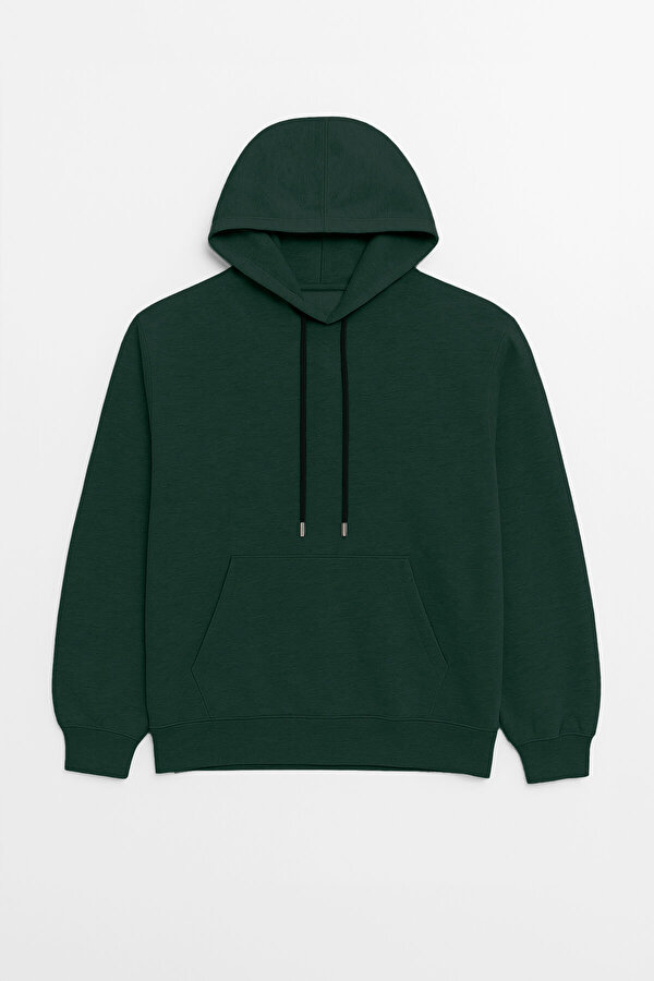 Kadın Kapüşonlu Cepli Nefti Sweatshirt