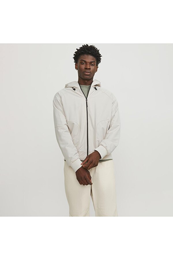 Jack&Jones Track Bomber Erkek Bej Kapüşonlu Ceket