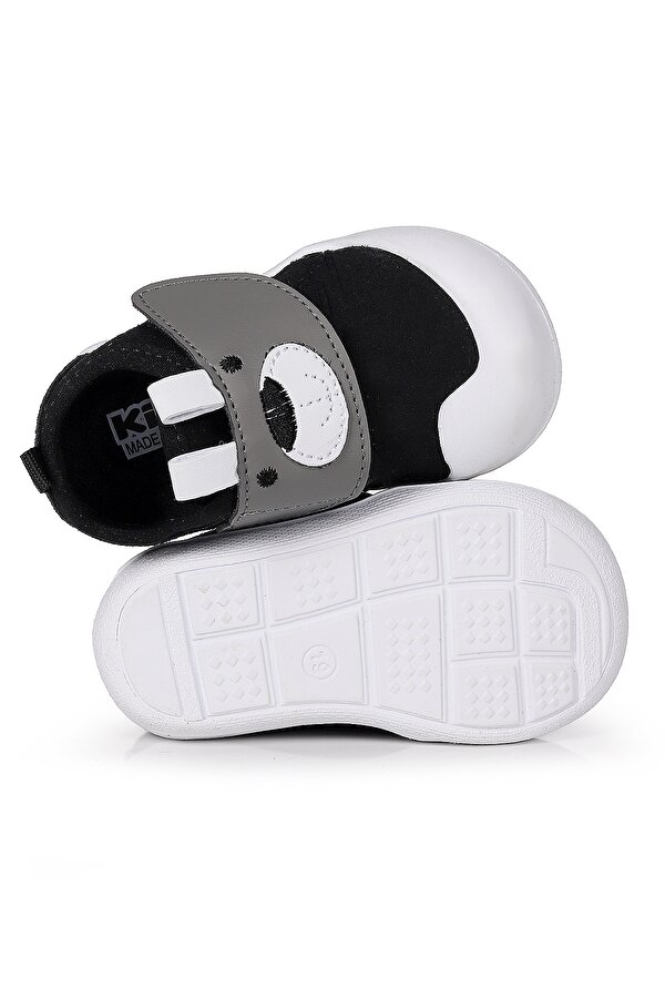 Winni Cırtlı Kız Bebek İlk Adım Ortopedik Günlük Ayakkabı Siyah