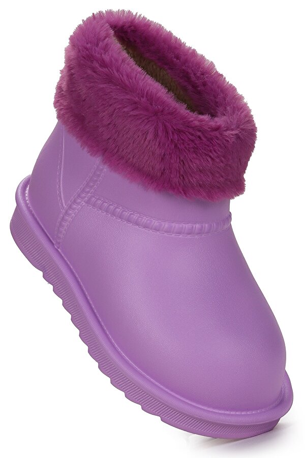 Geta Su Geçirmez İçi Kürklü Kız Çocuk Eva Yağmur Kar Çizme Lila