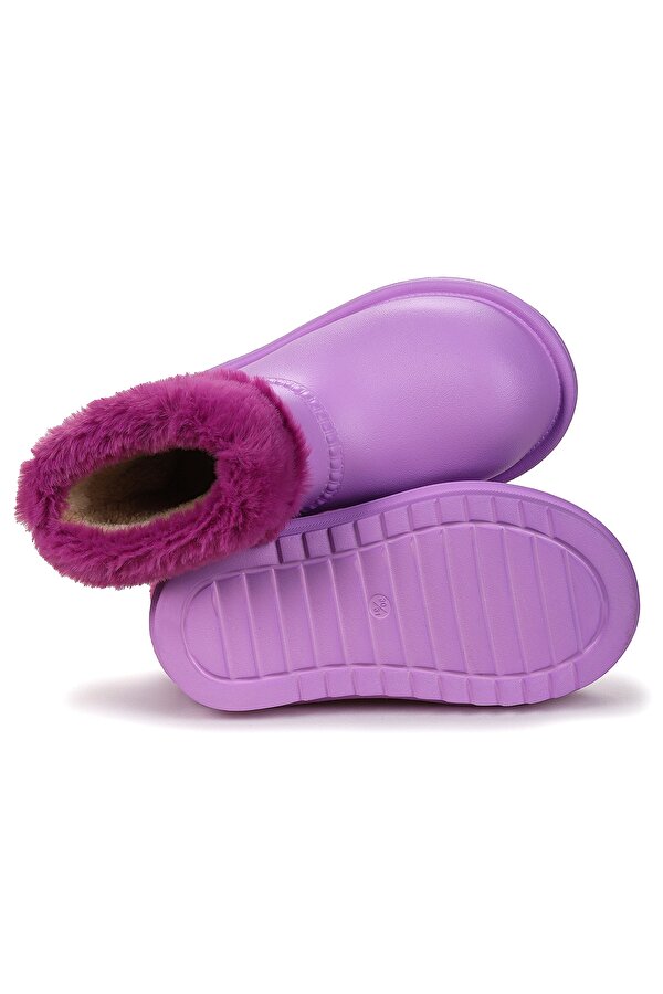 Geta Su Geçirmez İçi Kürklü Kız Çocuk Eva Yağmur Kar Çizme Lila
