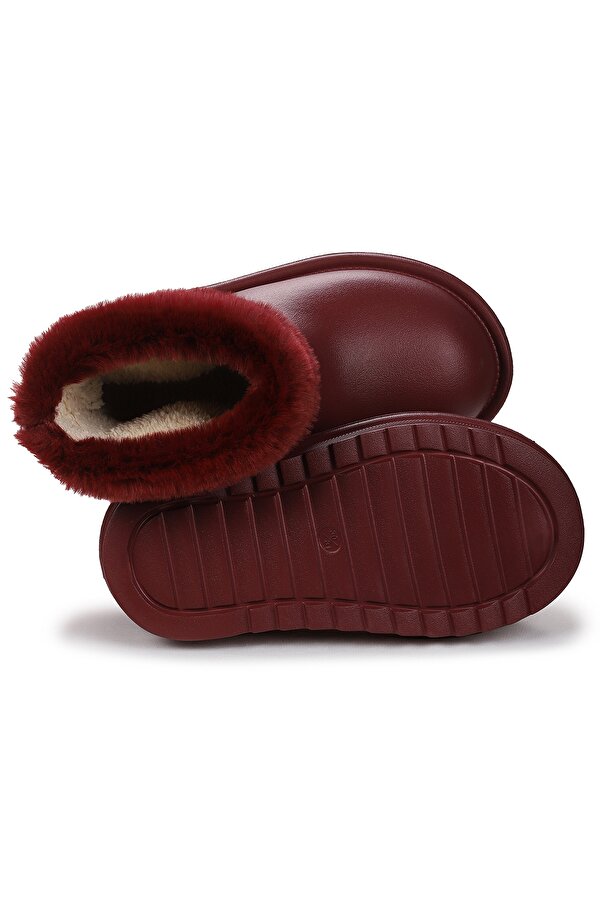 Geta Su Geçirmez İçi Kürklü Kız Çocuk Eva Yağmur Kar Çizme Bordo