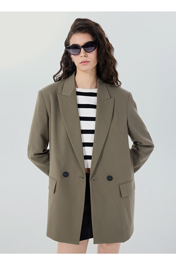 Bisiklet Yaka Crop Çizgili Beyaz - Siyah Kazak Kadın SPBF4WL-KZK5018