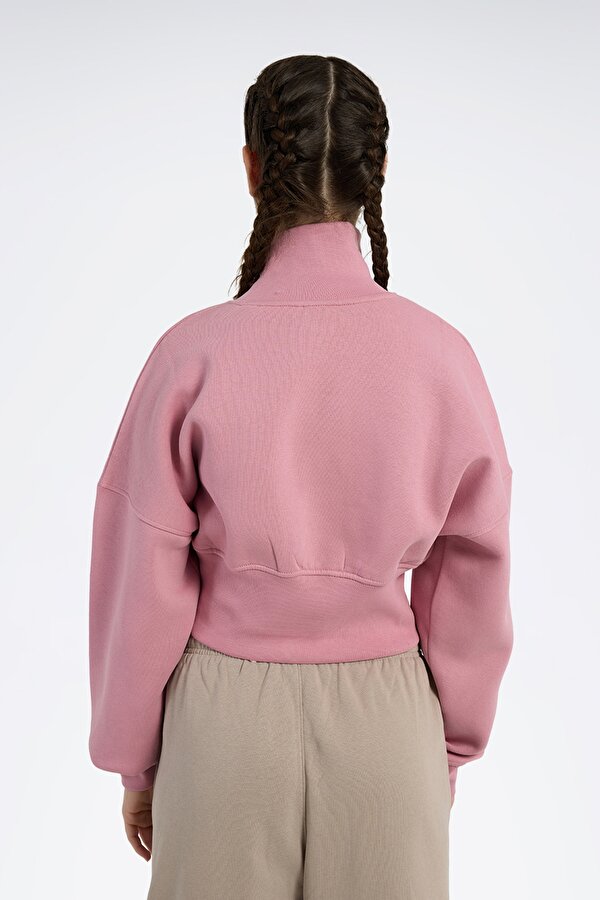 EYEBALL CROPPED CREWNECK Pembe Kadın Sweatshirt