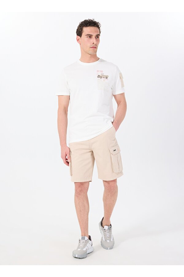 Normal Bel Bej Erkek Kargo Şort C4SM-SHT53Y