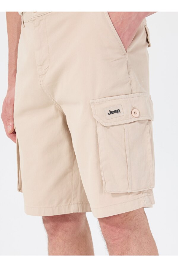 Normal Bel Bej Erkek Kargo Şort C4SM-SHT53Y