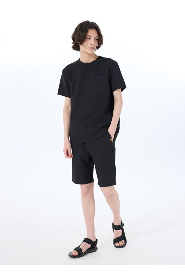 Siyah Erkek Basic Sweat Şort J5SM-SHT7271