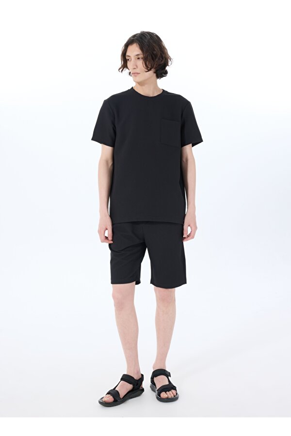 Siyah Erkek Basic Sweat Şort J5SM-SHT7271