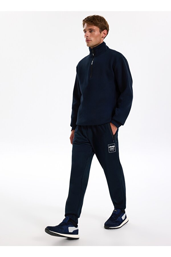 Lastikli Bel Standart Lacivert Erkek Eşofman Altı J4WM-EA7357