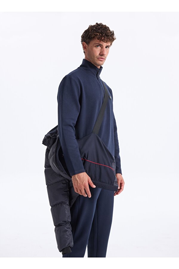 D5WM-MNT3642 Lacivert Kapüşon Yaka Relaxed Düz Erkek Şişme Mont