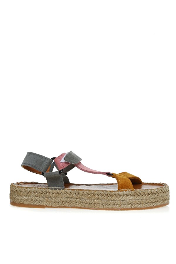 Deri Gri Kadın Sandalet HEMANT