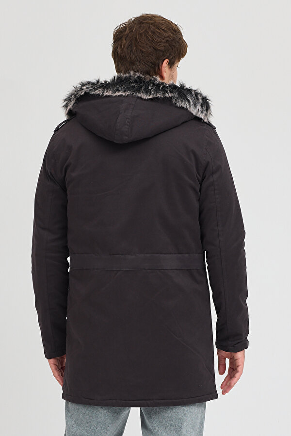 Erkek  İçi Kürklü Soğuk Ve Rüzgar Geçirmez Kışlık Kapşonlu Mont 225