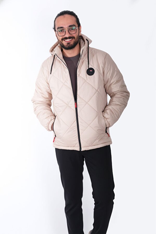 Su ve Rüzgar Geçirmez Jel Elyaflı Kapitone Cepli Spor Mont