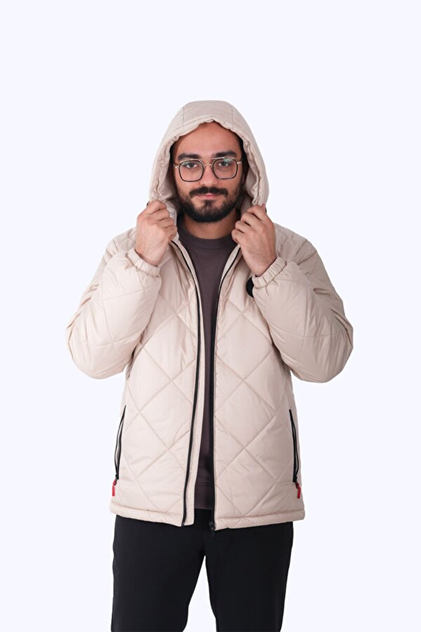 Su ve Rüzgar Geçirmez Jel Elyaflı Kapitone Cepli Spor Mont