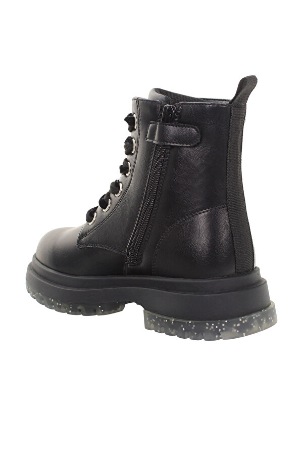 RISING ANKLE BOOT LACE UP BLACK Girl 776