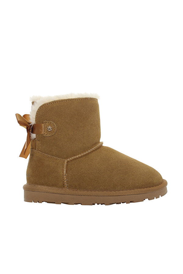 FLAKES MID BOOT WITH BOW COGNAC Girl Boots