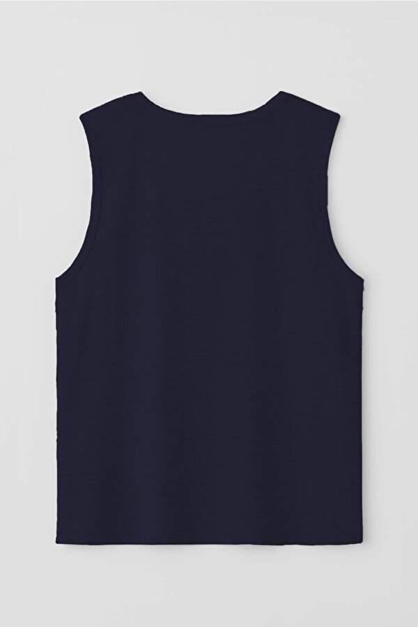 Erkek %100 Pamuk Bisiklet Yaka Çapa Baskılı Kolsuz T-shirt