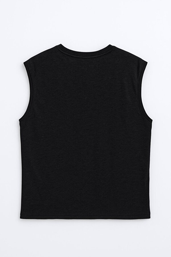 Erkek Bisiklet Yaka Sıfır Kol %100 Pamuk T-Shirt