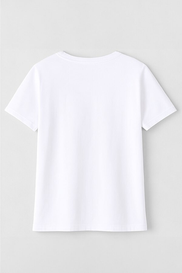 Erkek %100 Pamuk Bisiklet Yaka Baskılı T-shirt