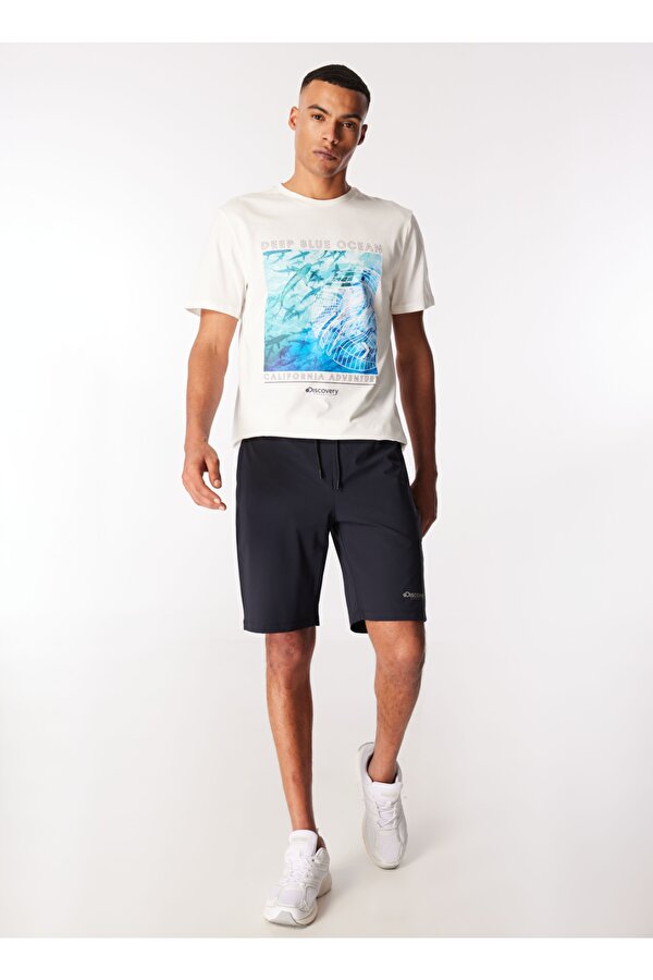 D4SM-SHT3219 Lacivert Standart Düz Erkek Sweat Şort