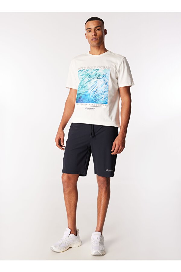 D4SM-SHT3219 Lacivert Standart Düz Erkek Sweat Şort