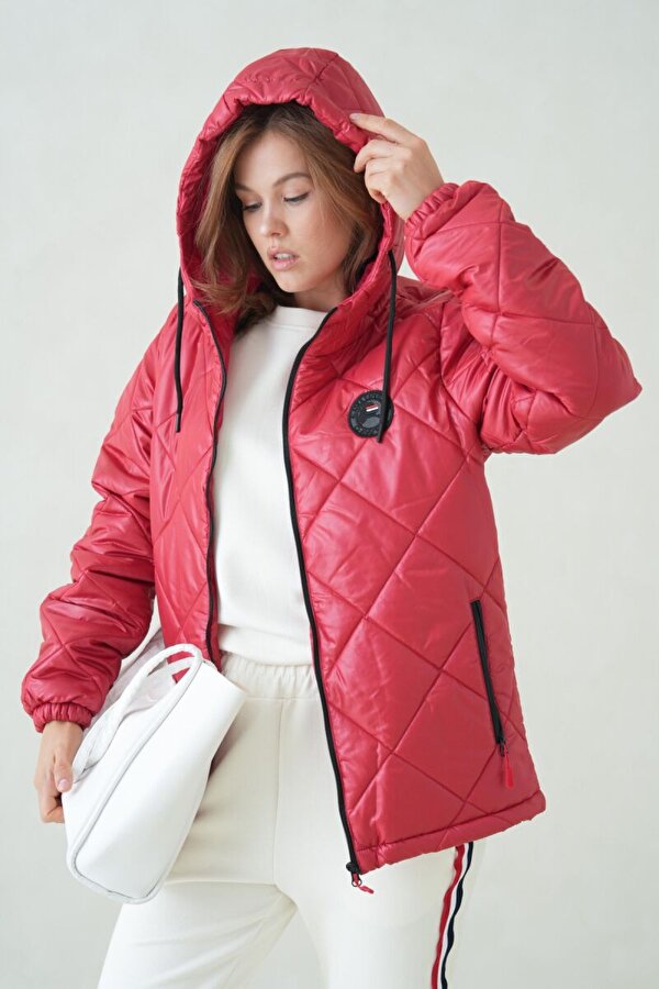 Su ve Rüzgar Geçirmez Jel Elyaflı Kapitone Cepli Spor Mont